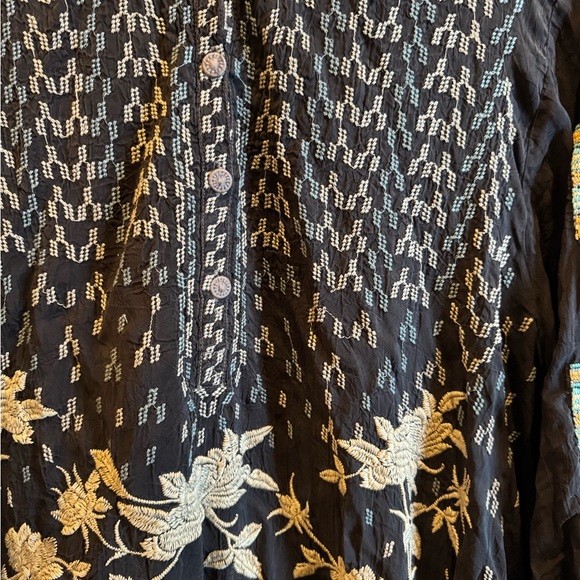 Anthropologie Black Embroidered Tunic XL - Picture 2 of 12